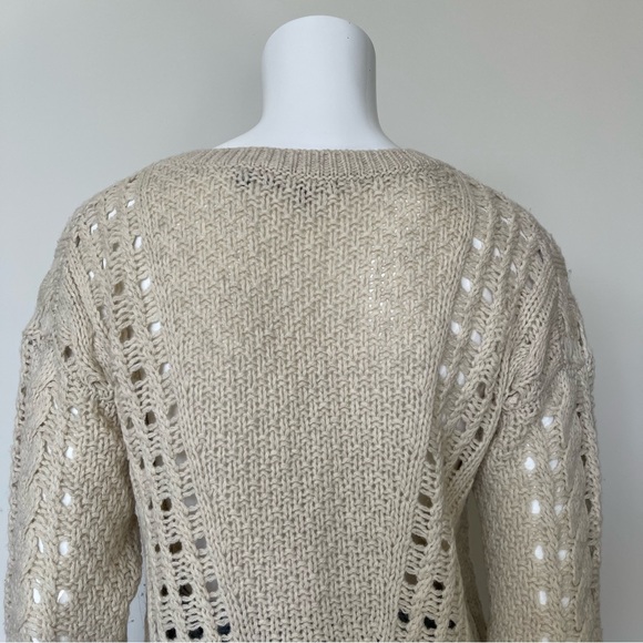 VINCE Cable Knit Sweater in Cream - Picture 6 of 11